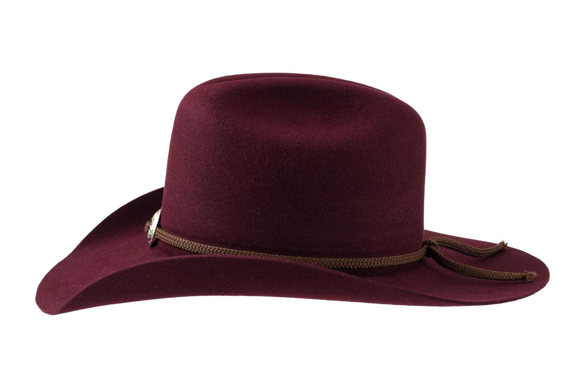 88075 burgundy fur felt Cowboy hat