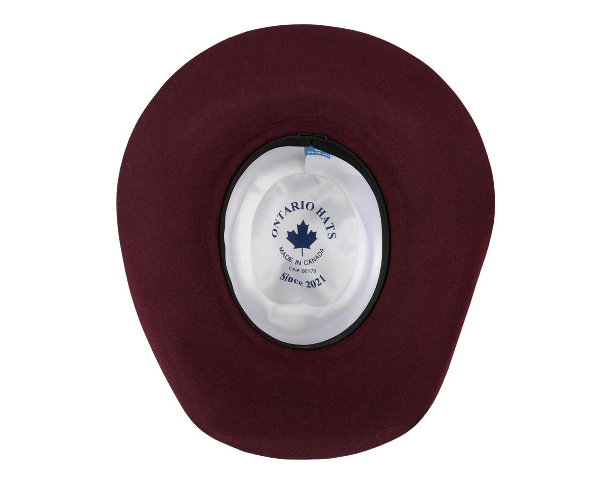 88075 burgundy fur felt Cowboy hat