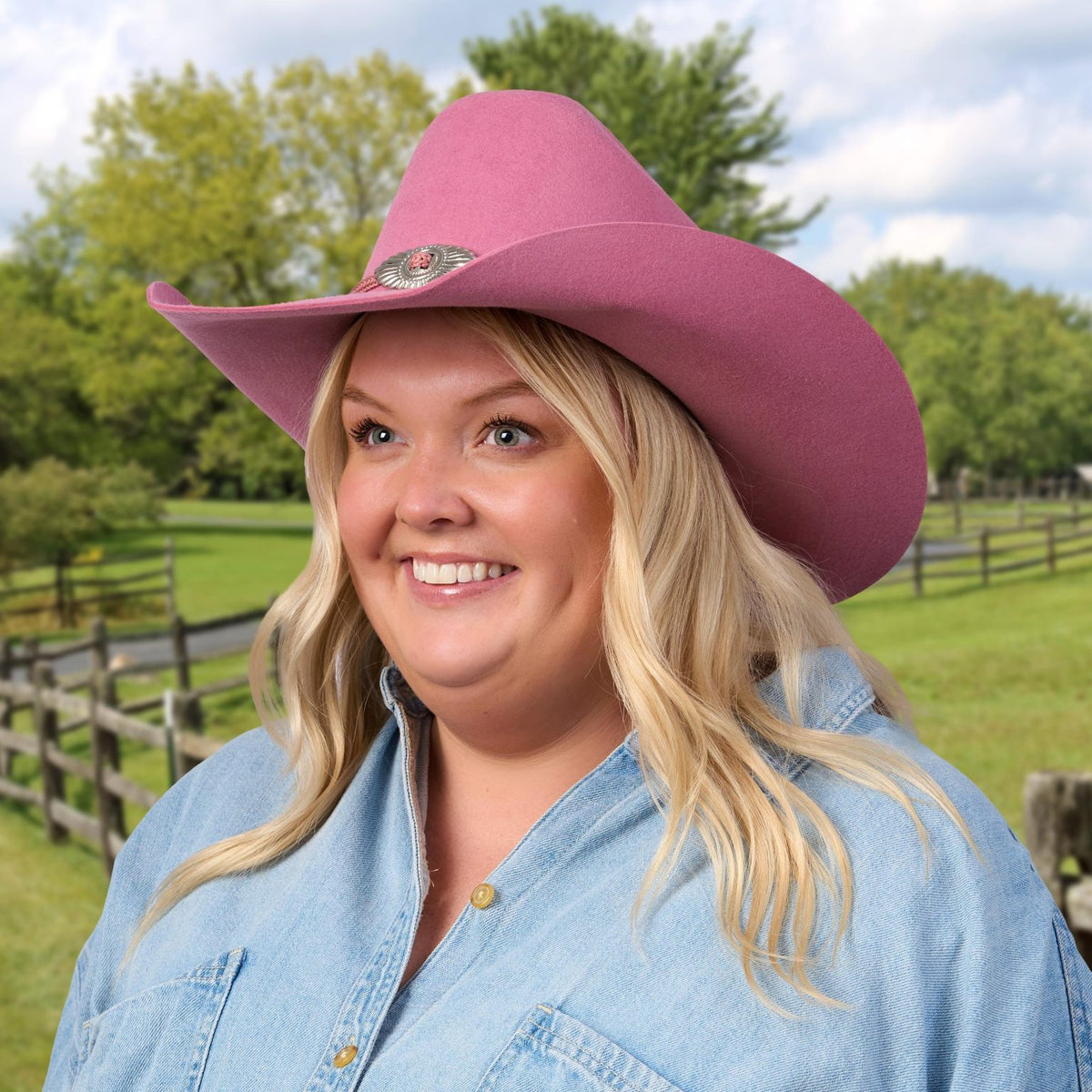 88025 pink fur felt Cowboy hat