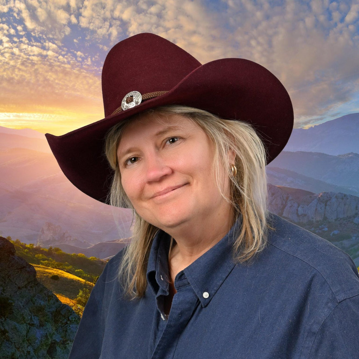 88075 burgundy fur felt Cowboy hat