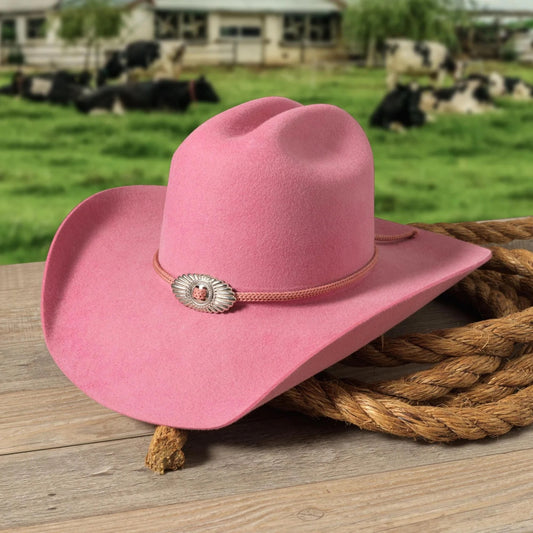 88025 pink fur felt Cowboy hat